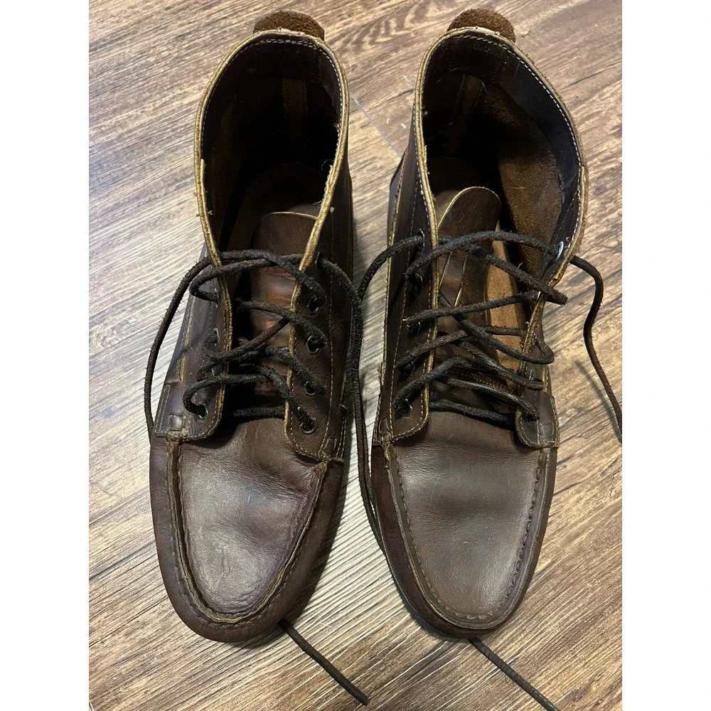 Oak Meadow Men's Ankle Boots Size‎ 10 M All Leather Upper Brown Lace Up